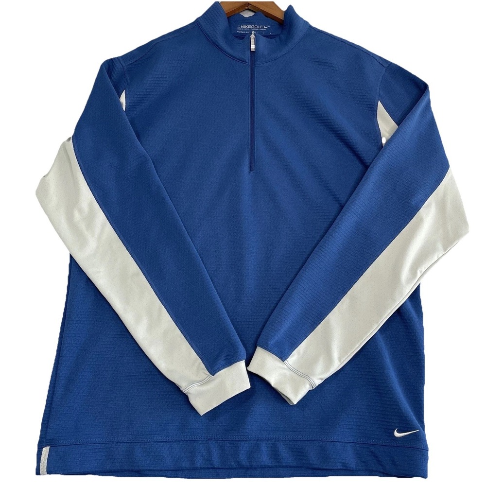 Nike Golf Therma Fit Blue 1/4 Zip Sweater Jacket Large